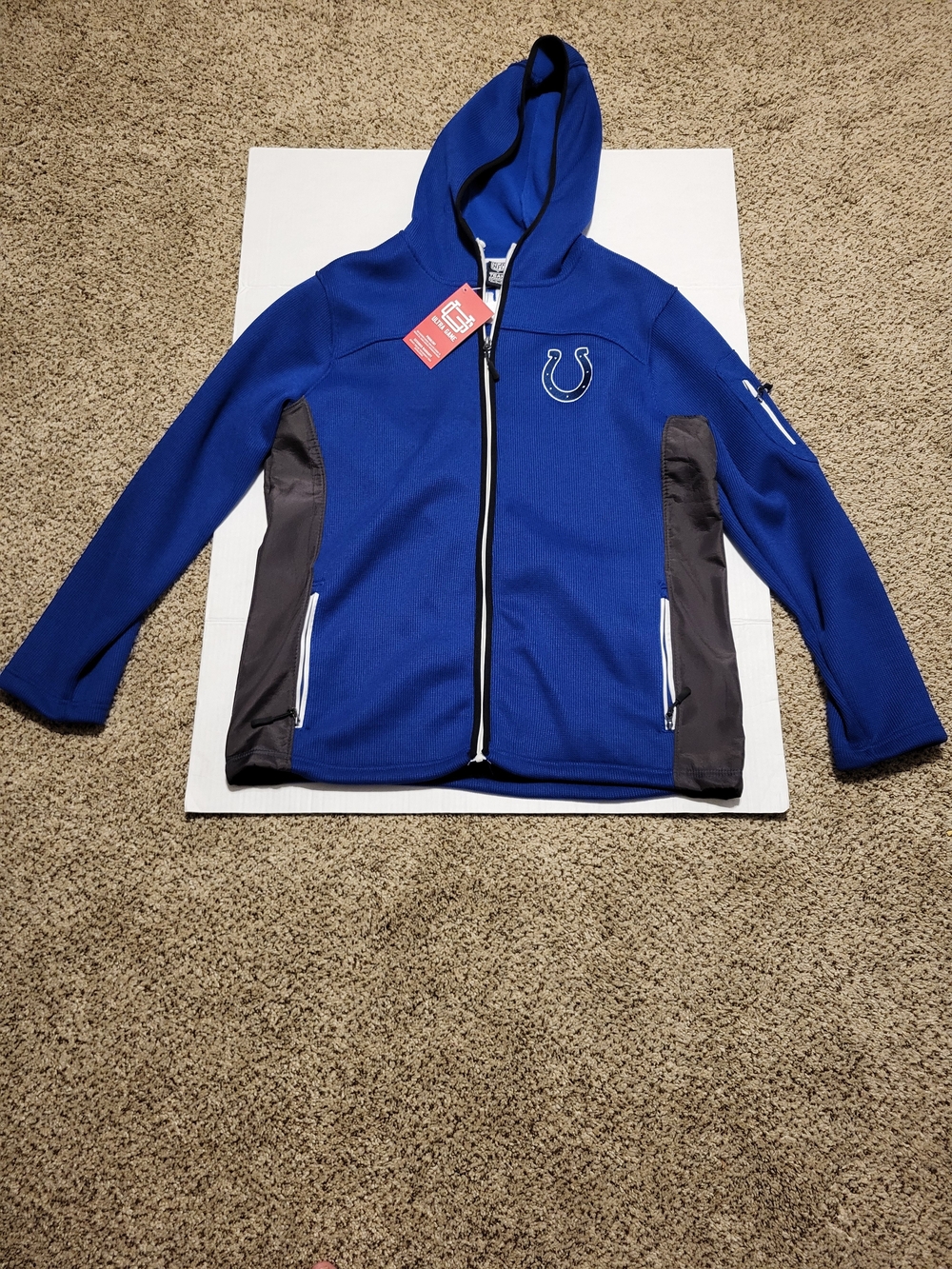 NFL Team Apparel Ultra Game Indianapolis Colts Men's Full Zip Hoodie Jacket Size